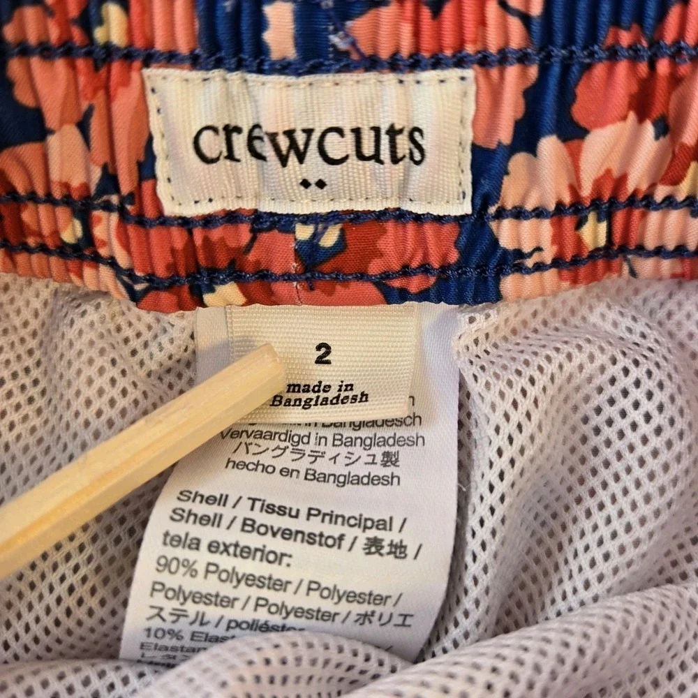 Crewcuts J.Crew Floral Boys Swim‎ Trunks Size 2 Board Shorts Pockets Resortwear
